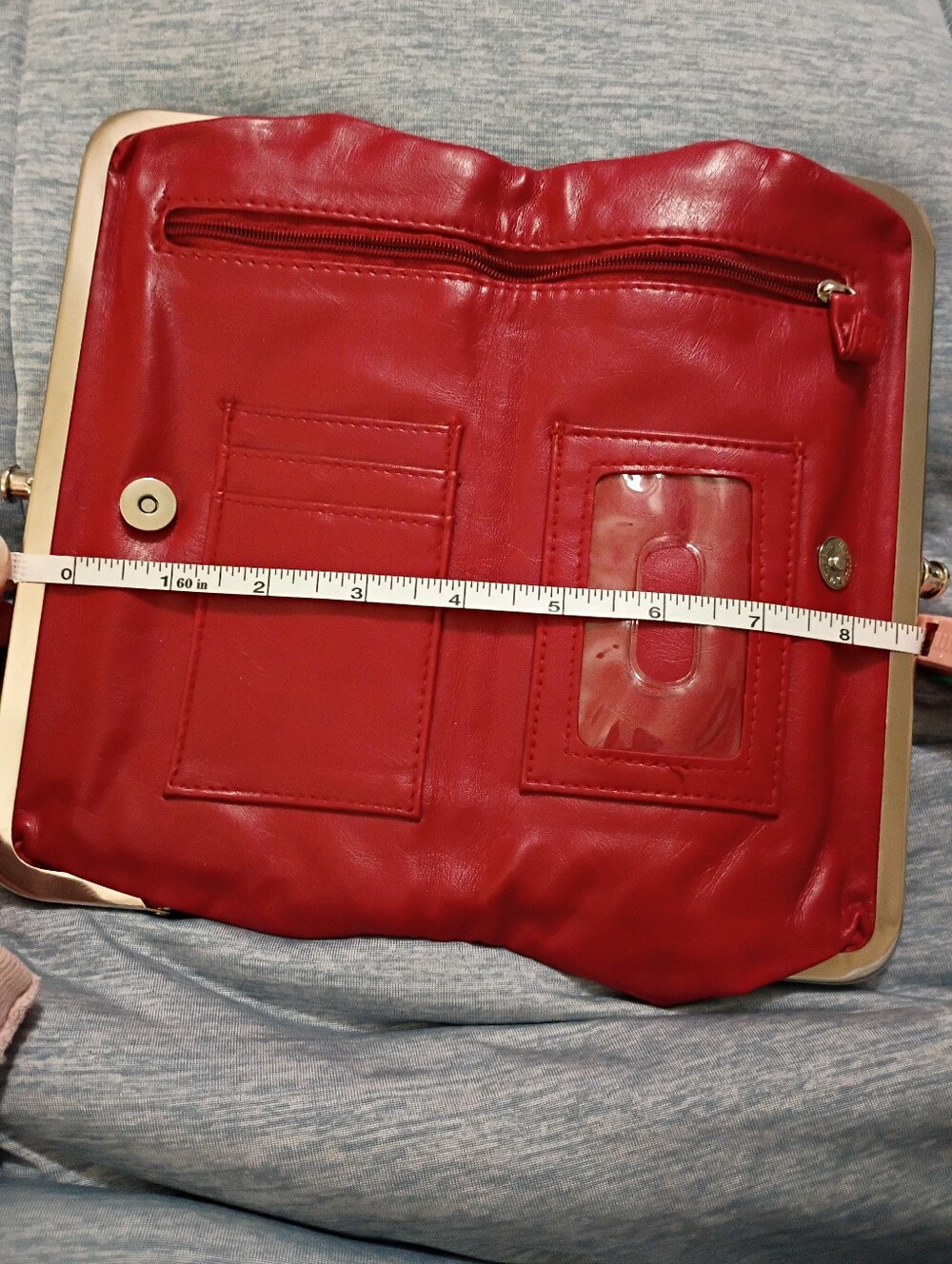Classic Women's Kiss-Lock Clutch - Red - Picture 9 of 10